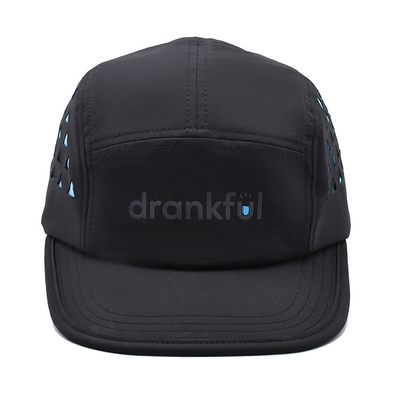5 Panel Camper Hat with Contrast Stitching Laser Cutting Caps for Men and Women