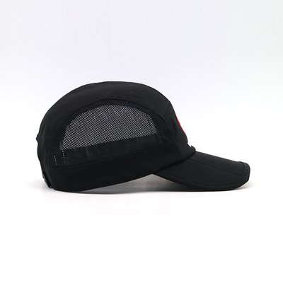 Curved Brim Contrast Stitching Camper Cap Medium Brim Length