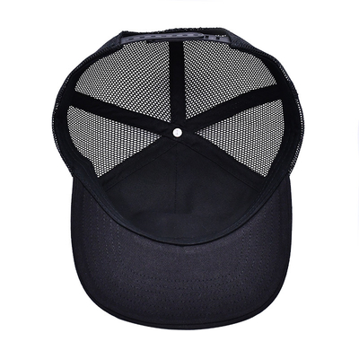 Unisex Mesh Flat Brim Cap Trucker Cap Adjustable Snapback Hat Mesh Back for Men Women