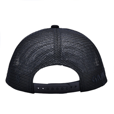 Unisex Mesh Flat Brim Cap Trucker Cap Adjustable Snapback Hat Mesh Back for Men Women