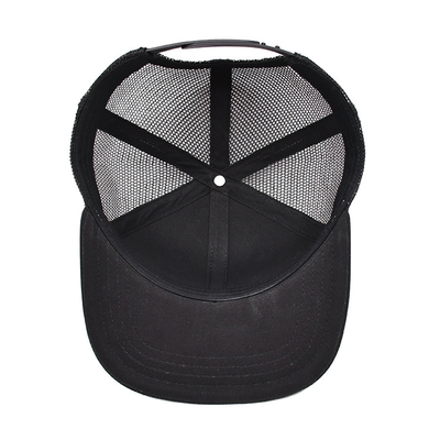 Flat Brim 2 Eyelets Mesh Cap Trucker Cap Trendy Stylish Adjustable Snapback Hat Mesh Back for Men Women