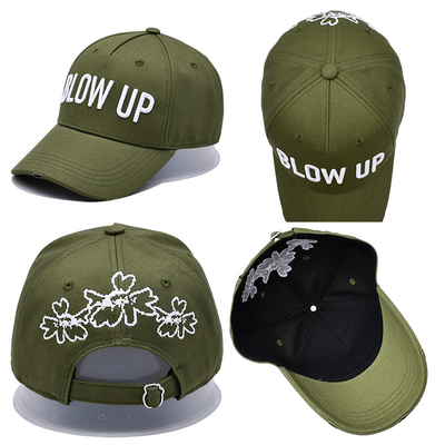 Hand Wash 5 Panel Baseball Cap Black Custom Color Flat Peak Curve Peak