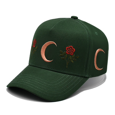 5 Panel Flat Curve Snapback Cap With Embroidery Logo Structured Baseball Cap