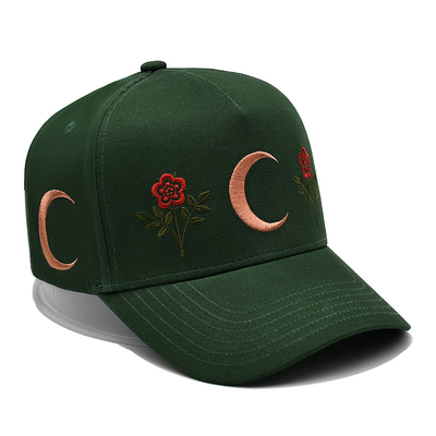 5 Panel Flat Curve Snapback Cap With Embroidery Logo Structured Baseball Cap