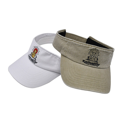 100% Polyester Sun Visor Cap With UV Protection And Screen Printing Logo Curved Brim