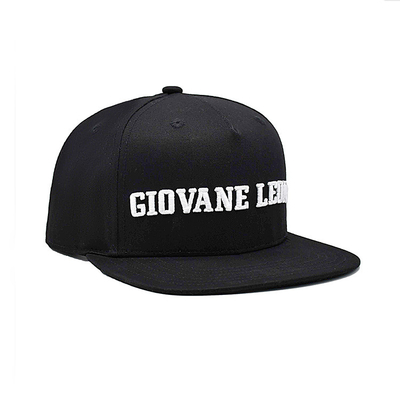 Customized Logo Unisex Black Flat Hats With Adjustable Structured Crown