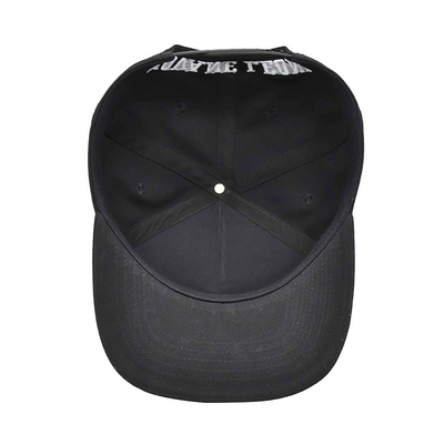 Customized Logo Unisex Black Flat Hats With Adjustable Structured Crown