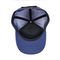 Metal Logo Blue Snapback Trucker Cap With Cotton Sweatband