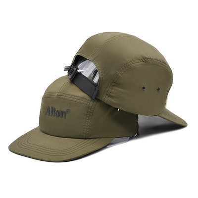 Sports Mesh Snapback 5 Panel Camper Hat Cotton Nylon Polyester Material