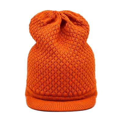 Wool Merino Winter Beanie Hats With Visor Custom