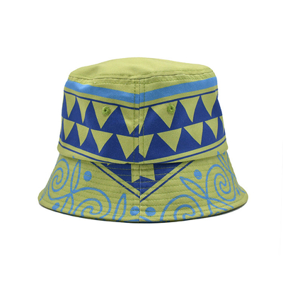 Wide Brim Women One Sided Fisherman Bucket Hat Waterproof Custom Digital Printed Logo