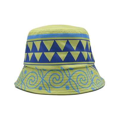 Wide Brim Women One Sided Fisherman Bucket Hat Waterproof Custom Digital Printed Logo