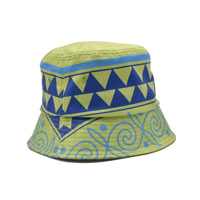 Wide Brim Women One Sided Fisherman Bucket Hat Waterproof Custom Digital Printed Logo