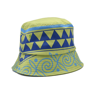 Wide Brim Women One Sided Fisherman Bucket Hat Waterproof Custom Digital Printed Logo