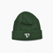 Custom Acrylic Ribbed Beanie Cap Embroidery Logo Green Winter Ski Hat Plain