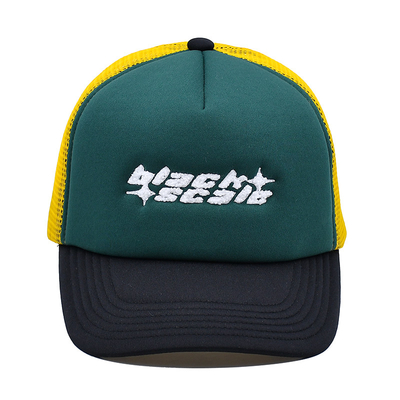 5 Panel Mesh Back Trucker Hat Custom Embroidery Logo Private Label Foam Baseball Cap