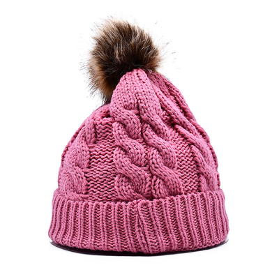 58CM Circumference Knit Beanie Hats Jacquard Stylish Winter Hats For Ladies