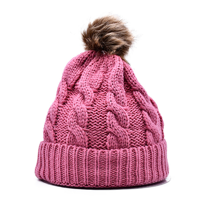 58CM Circumference Knit Beanie Hats Jacquard Stylish Winter Hats For Ladies