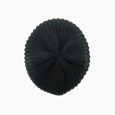 Custom Winter Cuffed Knitted Hats Mental patch Beanies Solid Color Unisex Warm Caps