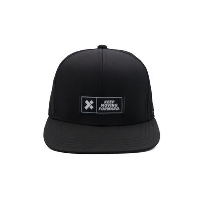 Wholesale Custom Men Low MOQ High Quality Woven /Leather Patch Logo 6 Panel Plain Cotton Flat Brim Snapback Gorras