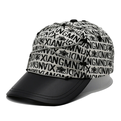 Black Custom Color 5 Panel Baseball Cap For Outdoor Activities