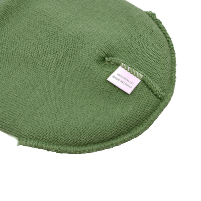 Embroidery Pattern 58CM Knit Beanie Hats With Custom Logo