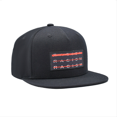 Custom 6 Panel Black Acrylic Closed Back Flex Fit Gorras Cap Embroidery sublimation Logo Underbrim Hip Hop Snapback cap