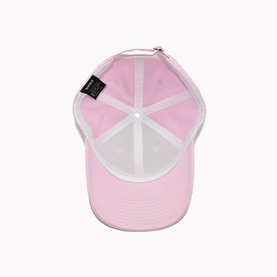 6 Eyelets 6 Panel Baseball Cap With Constructured Front Panel Pink Color