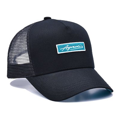 Lightweight Men 6 Panel Trucker Cap With Woven Label