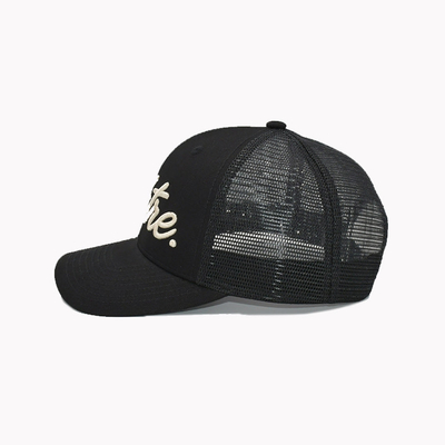 All Seasons 6 Panel Trucker Mesh Cap With 3D Logo Embroidery