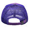 Customization 5 Panel Trucker Cap Visor Curved Eyelets Purple Mesh Hat Color Logo Customize