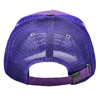 Customization 5 Panel Trucker Cap Visor Curved Eyelets Purple Mesh Hat Color Logo Customize