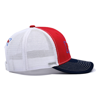 Customizable 6 Panel Trucker Cap Pre Curved Visor Logo Embroidery