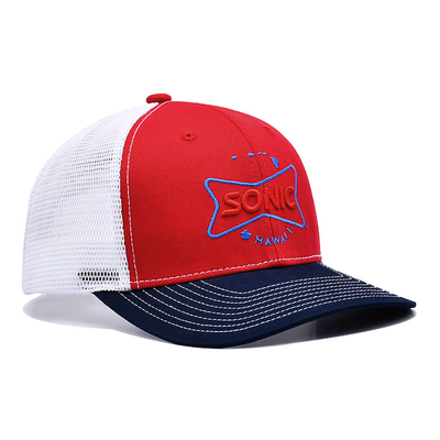 Customizable 6 Panel Trucker Cap Pre Curved Visor Logo Embroidery