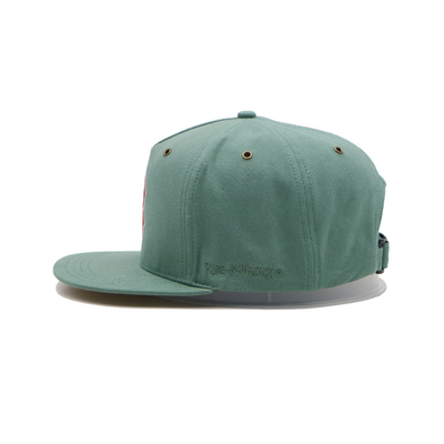 Green vintage cotton adjustable snap back blank solid color flat brim snapback cap 3d embroidery snapback