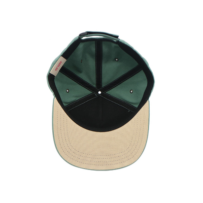 Green vintage cotton adjustable snap back blank solid color flat brim snapback cap 3d embroidery snapback