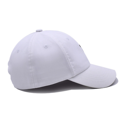 Structured Custom Embroidered Baseball Caps Metal Eyelets White Color