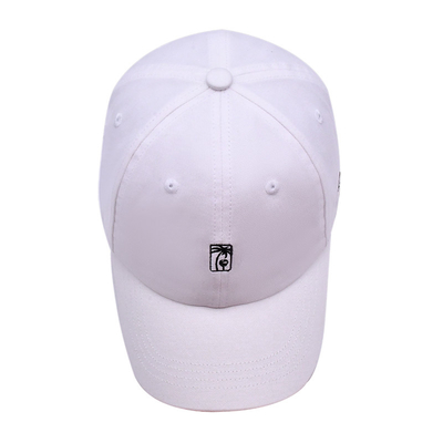 Structured Custom Embroidered Baseball Caps Metal Eyelets White Color