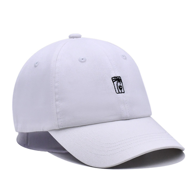 Structured Custom Embroidered Baseball Caps Metal Eyelets White Color