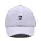Structured Custom Embroidered Baseball Caps Metal Eyelets White Color