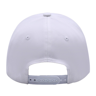 Structured Custom Embroidered Baseball Caps Metal Eyelets White Color