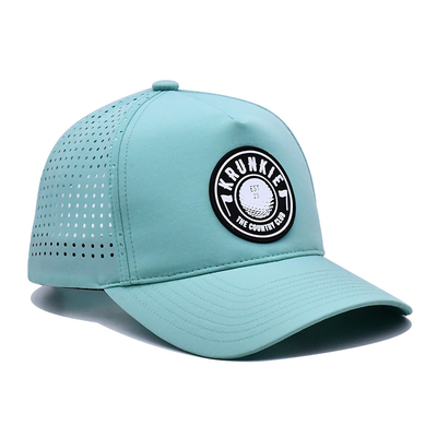 Flat Brim Embroidered Baseball Caps With 100% Polyester Sweatband Custom Size
