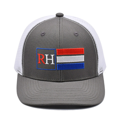 Pre curved Richardson 112 Trucker Hats 6 Panel Flat Embroidery Custom Logo