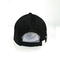 6 Panel Black Cotton Baseball Cap Adjustable Baseball Hat With Embroidery Logo