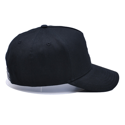 Custom 5 Panel Baseball Cap Cotton Twill Sports Black Dad Hat 3D Embroidery Logo