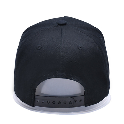 Custom 5 Panel Baseball Cap Cotton Twill Sports Black Dad Hat 3D Embroidery Logo