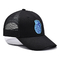 3D Embroidery Distressed Cotton Twill Trucker Hat Black Mesh Trucker Cap Pre curved Visor