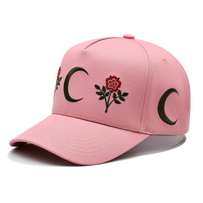 4 Matching Fabric Color Eyelets Cotton Baseball Cap With Customizable Flower Moon Embroidery