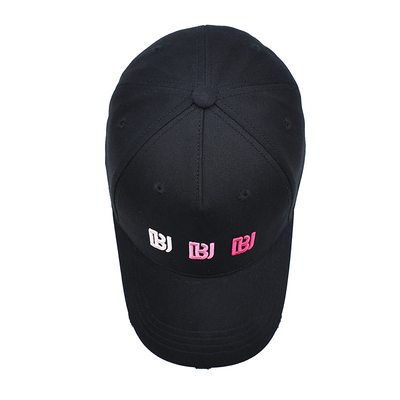 Stiching Line Color Customizable 5 Panel Baseball Cap With Distress Flat Curve Peak Style