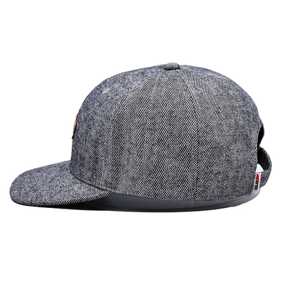 Structured 6 Panel Snapback Cap With 2 Matching Fabric Color Eyelets Patch Logo